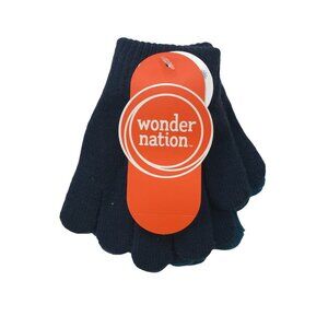 2 Pair Pack Wonder Nation Kids One Size Knit Gloves One Blue One Navy New